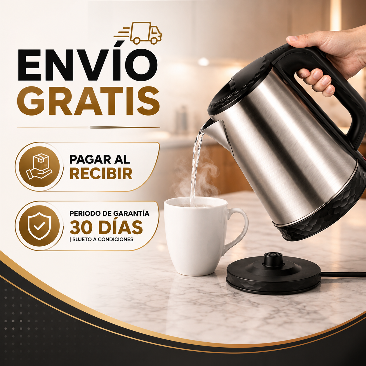 HERVIDOR ELÉCTRICO 1800W 2L – AGUA CALIENTE EN MINUTOS