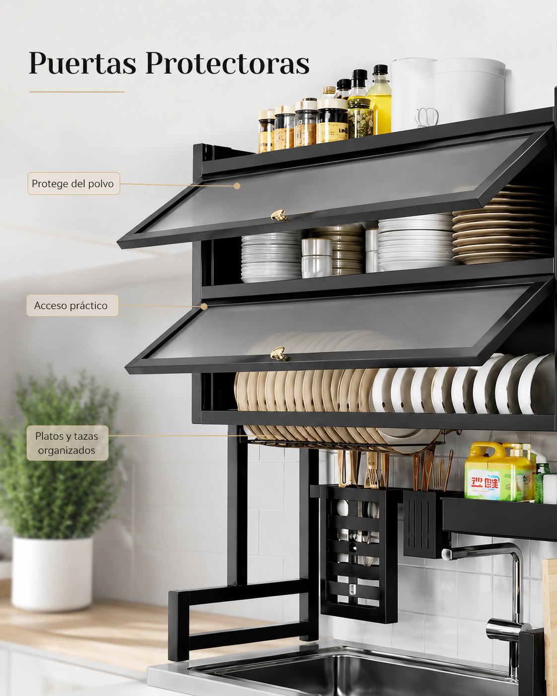 ORGANIZADOR DE COCINA 2 TAPAS: MÁS ORDEN Y MÁS ESPACIO